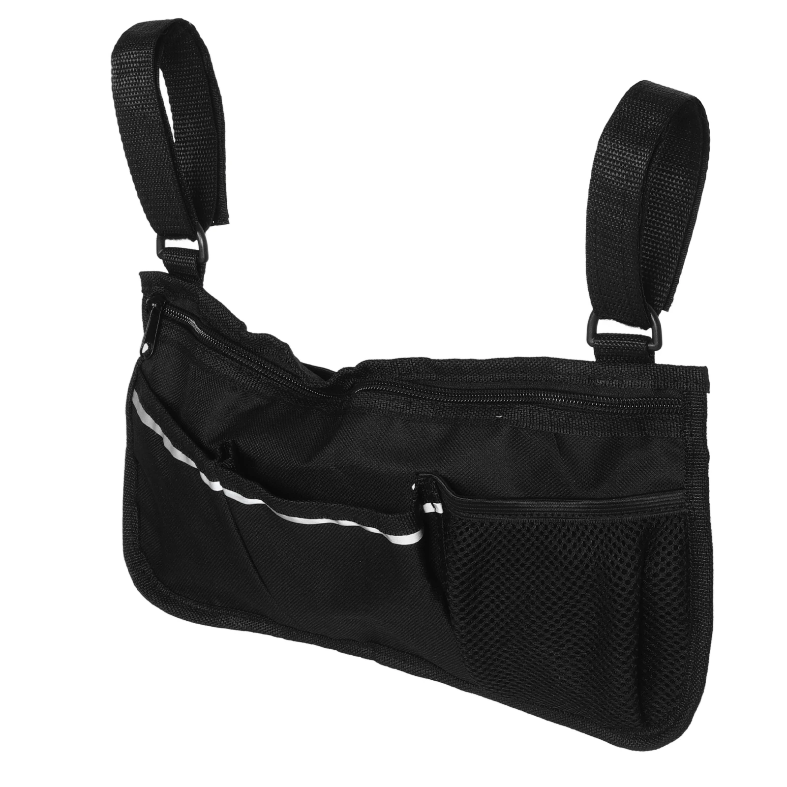 

Universal Wheelchair Side Organizer Bag Detachable Fabric Pouch for Armrests Portable Storage Solution for Elderly Disabled