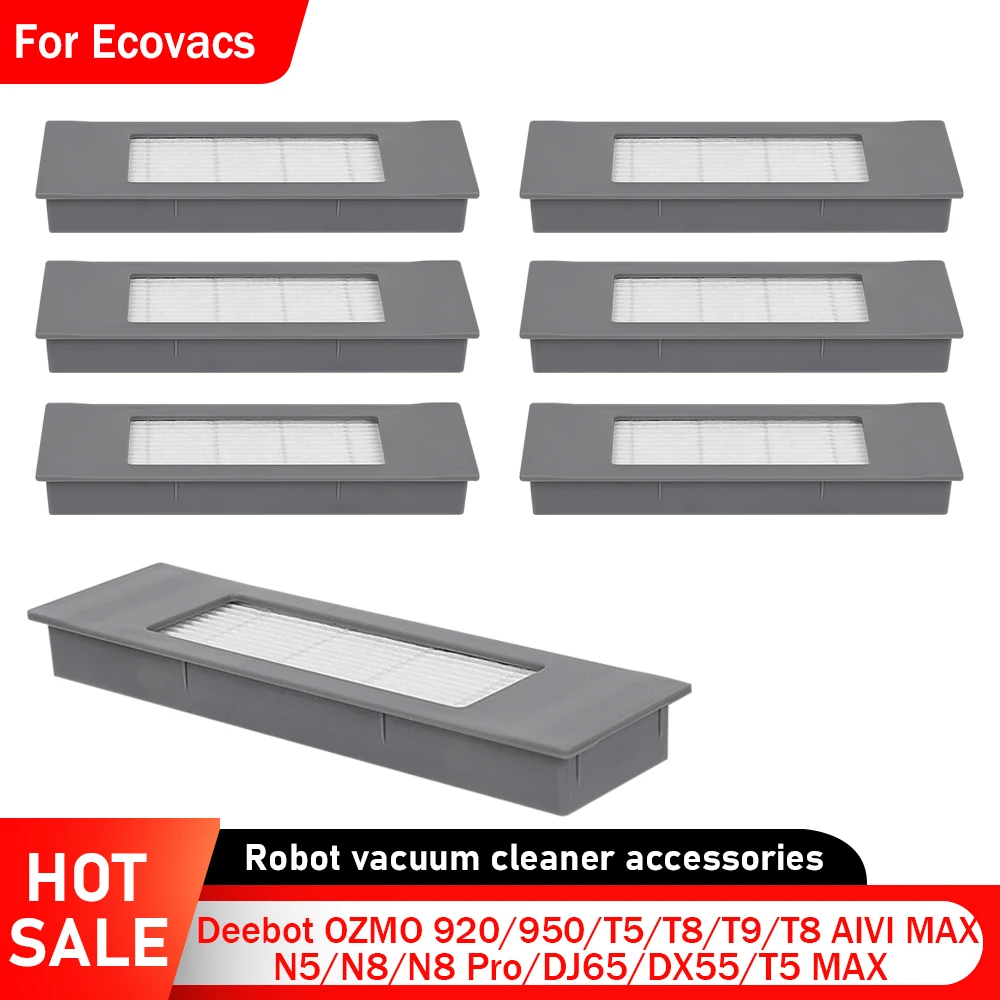 Piezas de filtro para Ecovacs Deebot OZMO 920/950/T5/T8/T9/T8 AIVI/MAX/N5/N8/N8 Pro/DJ65/DX55/T5 MAX accesorios de Robot aspirador