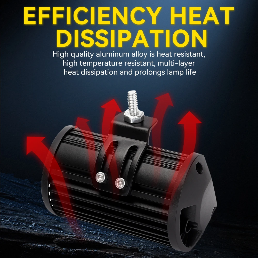 1/2 قطعة 5 بوصة الطرق الوعرة عمود إضاءة LED 12 فولت مربع LED ضوء العمل للقيادة الطرق الوعرة قارب سيارة جرار شاحنة 4x4 SUV 12 فولت 24 فولت المصباح