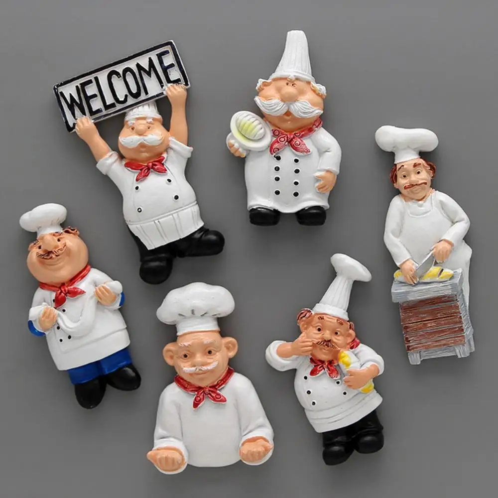 Home Creative Chef 3D Decorative Magnetic Message Sticker Fridge Magnets Note Holder Board Stickers