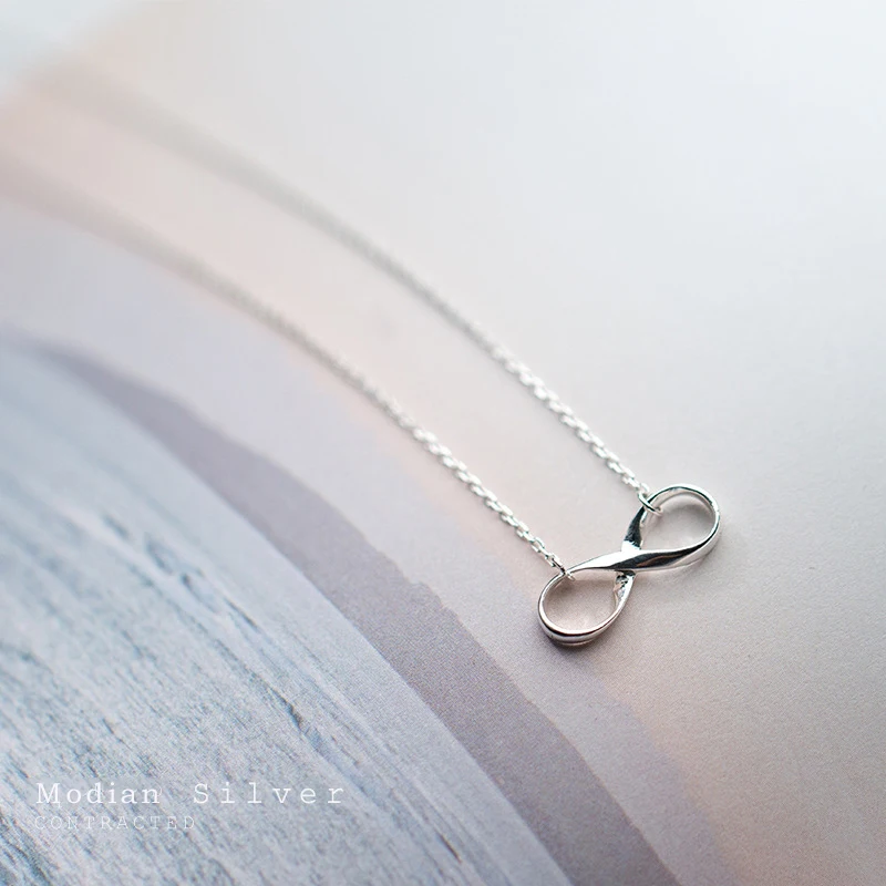 Modian New Silver 925 Romantic Infinite Love Pendant Necklace Pendant for Women Sterling Silver Chain Female Fashion Jewelry