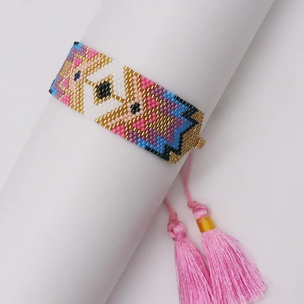 

Beaded Bracelet Hand woven Pattern Personality Adjustable Fashion Simplicity Bohemia Unisex Geometry Rice bead bracelet