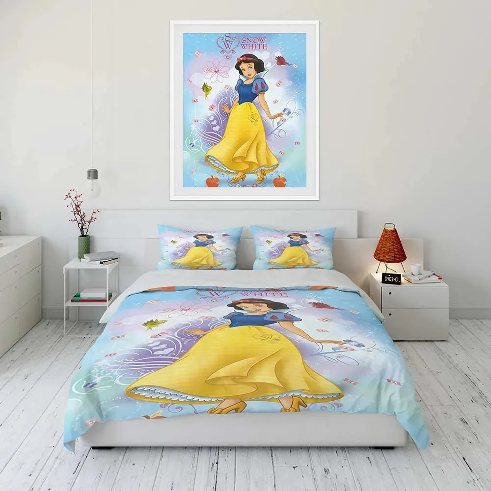 

Disney Snow White Prince Duvet Pillowcase, Cute Home Bedding Duo Set Soft, Multiple Sizes for Adult and Children's Gifts