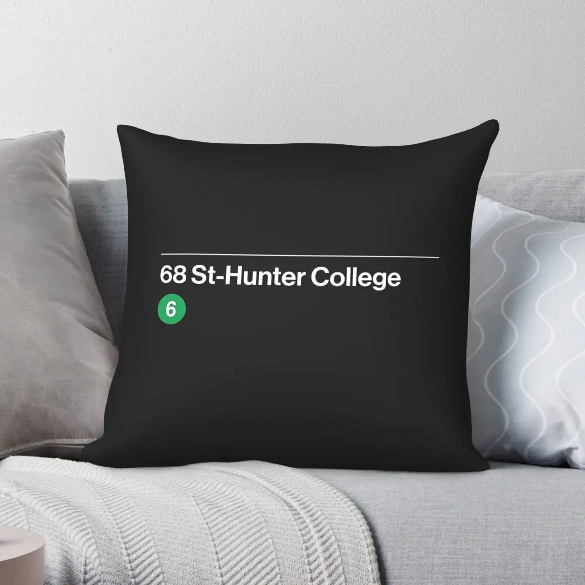 68 St Hunter College Station Square Pillowcase Polyester Linen Velvet Pattern Zip Decor Throw Pillow Case Car Cushion Cover 18