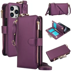 Ring Card Holder Wallet Crossbody Phone Case For iPhone 17 Air 16E 16 15 Pro Max 14 11 13 12 Mni Plus 13 12 11 XS XR X 7 8 Plus