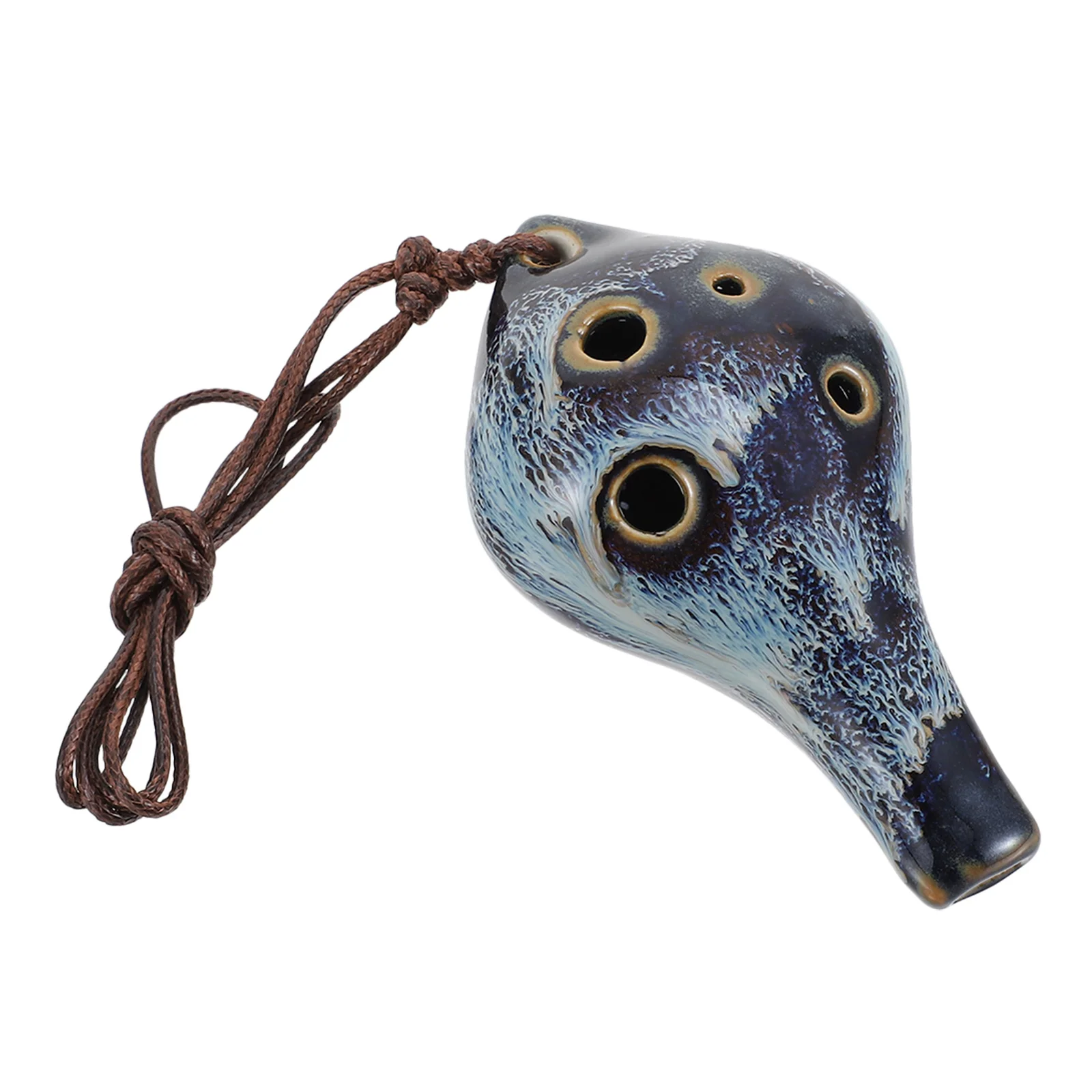 

Creative Ceramic 6-Hole Alto Ocarina Portable Small Wind Instrument Beginner Practice Retro Modeling Mini Ocarina for Children