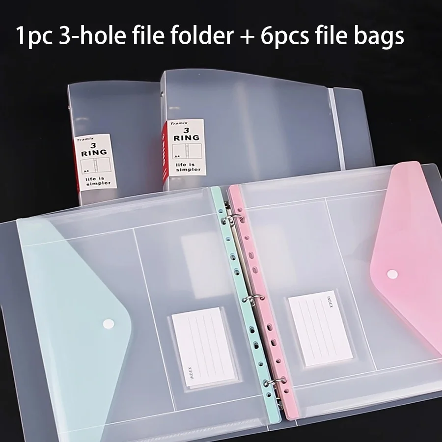 

Комбинация из 6 пластиковых папок и крышек с 3 отверстиями, с защелками и пластиковыми папками с боковым отверстием.