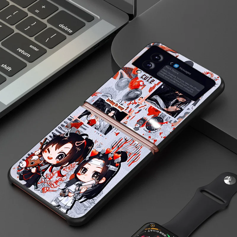 Black Matte Phone Case For Samsung Galaxy Z Flip6 Flip 6 5 4 3 Flip3 Flip4 Flip5 5G Comic MDZS Anime Art Hard Shell Cover image 6