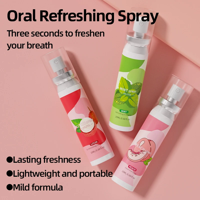 20ml Fruit Flavor Oral Spray Portable Mouth Freshener Persistent Refreshing Deodorant Mild Not Spicy Oral Spray Fresh Breath