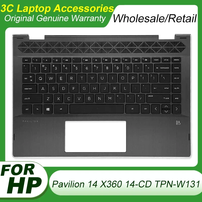 

New Original Keyboard For HP Pavilion X360 14-CD TPN-W131 Laptop Palmrest Upper Case Cover Top Keyboard Replacement Shell