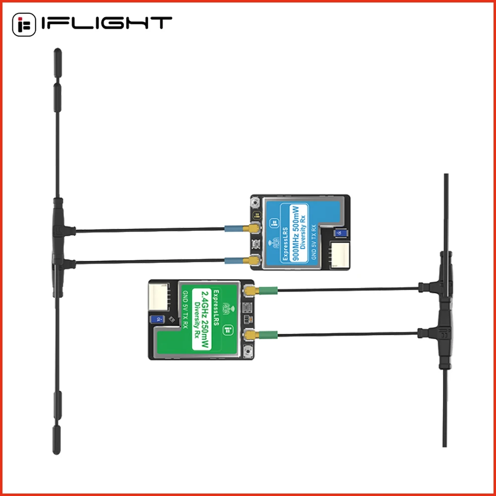 IFlight 2.4GHz/900MHz ExpressLRS ELRS True Diversity Receiver Dual-antenna Diversity Long Range Receiver