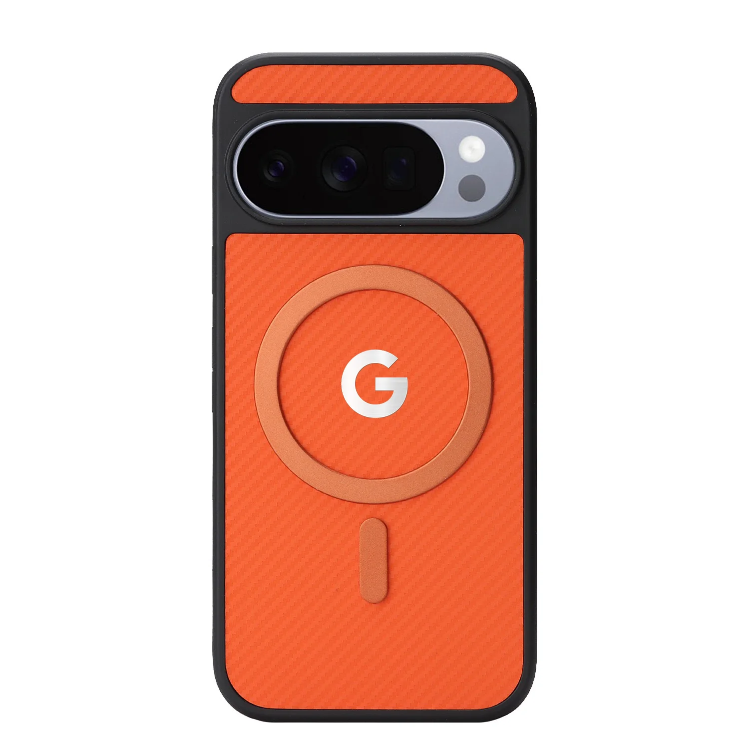 Hochwertige Handyhülle aus Kohlefaser-Texturleder für Google Pixel 10 9 ProXL 10A 9A, kompatibel mit MagSafe Wireless Charger, stoßfeste Abdeckung.