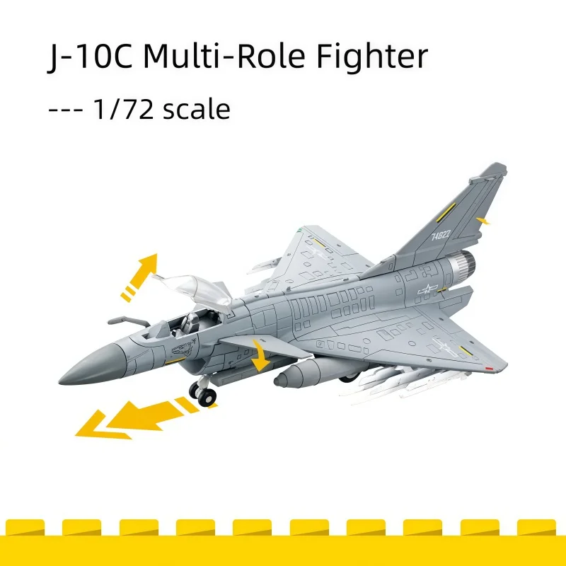 1/72 Military Series J-10C Multi-Role Heavy Fighter Building Blocks Glue Free Model DIY Assembled Bricks Toys For Christmas Gift