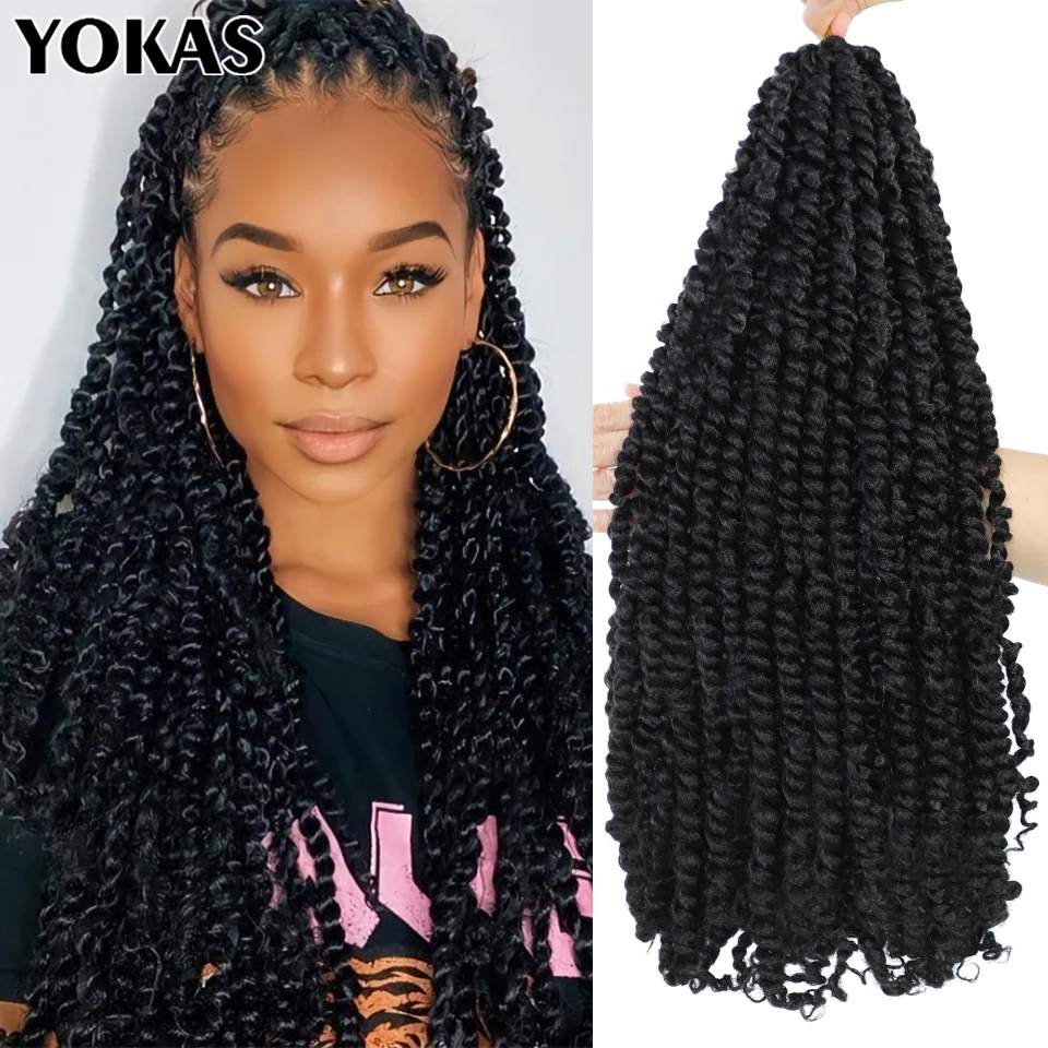 24 Inch Synthetic Passion Twist Crochet Hair Extensions For Afro Women 12 Strands Pro-looped Braiding Hair Extensions For Female