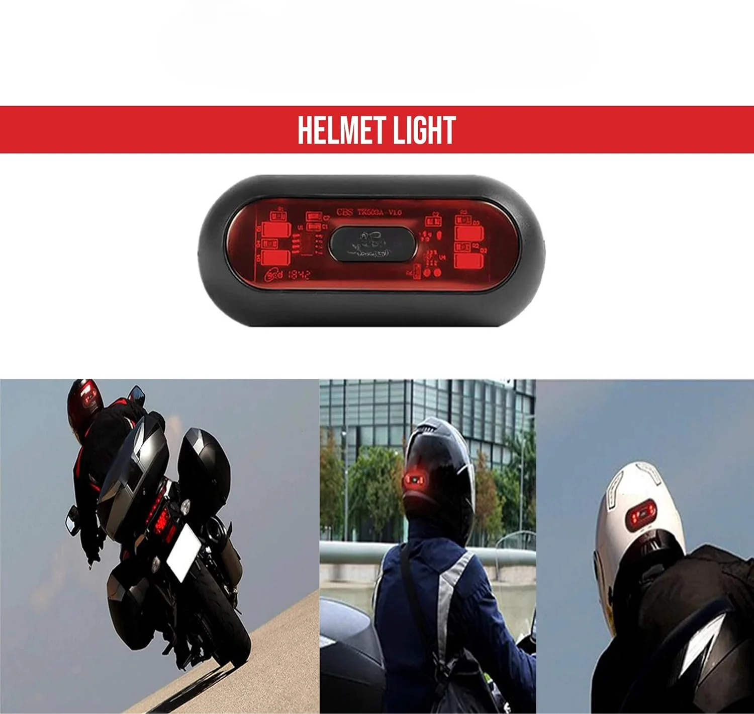 Bike Helmet Light LED Motorcycle Bike Bicycle Rear Helmet Light Night Riding Safety Warning Tail Lights Rechargeable Battery