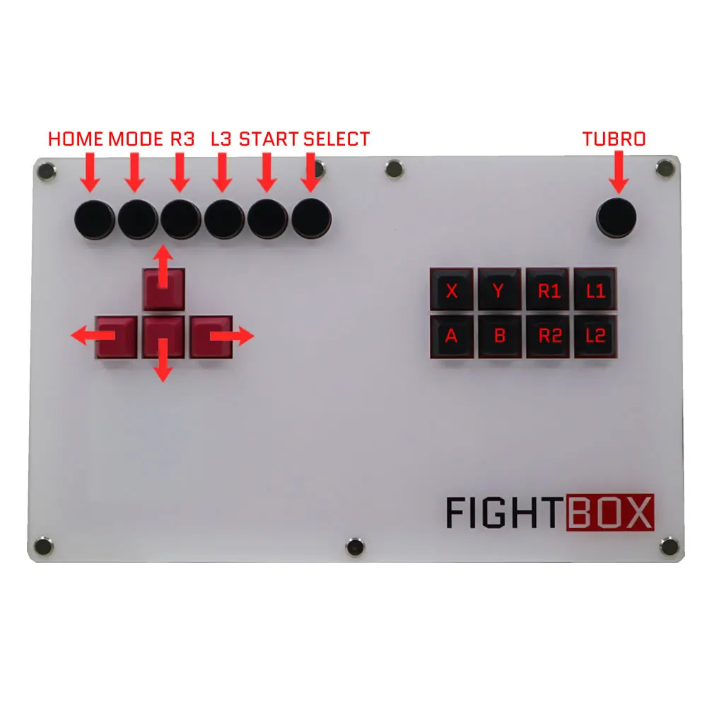 B5-PC Ultra-Thin Mechanical Keyboard Mixbox Style Arcade Joystick Fight Stick Game Controller For PC USB Hot-Swap Cherry MX DIY