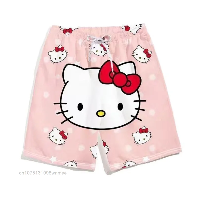 Sanrio Hello Kitty Loose Beach Shorts Y2k Cute Kuromi Melody Summer Pants for Men & Women Thin Trendy Basketball Sports Shorts