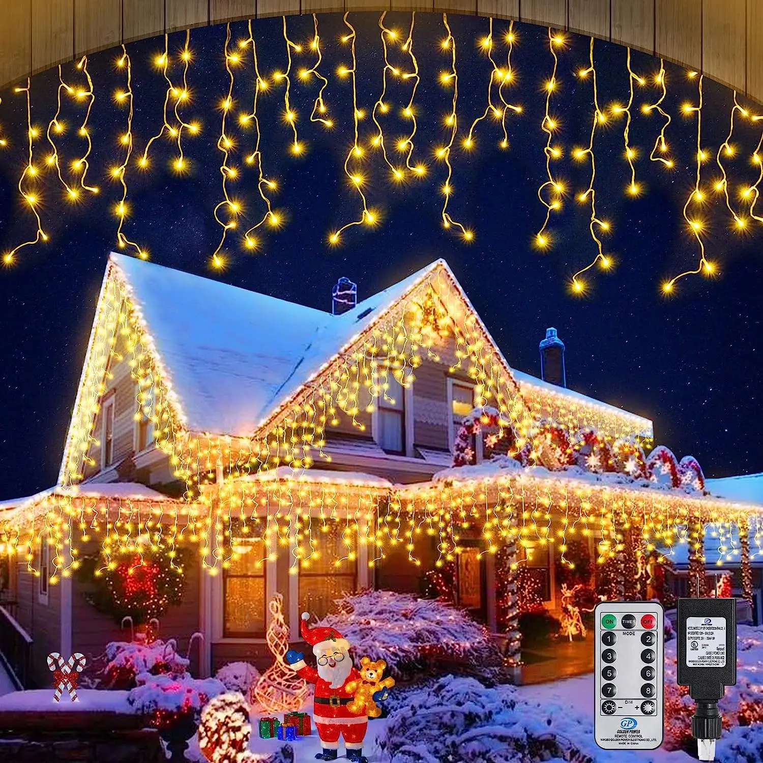 Christmas Decorations For Home Outdoor 24V Safety Fairy Light Street Garland On The House New Year 2025 Led Icicle Curtain Light