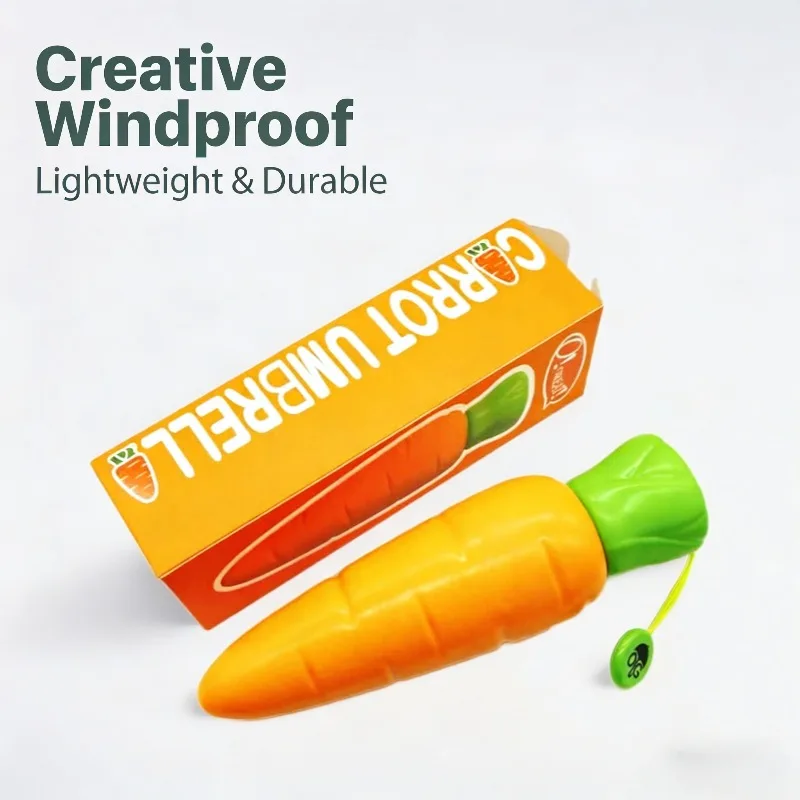 

Creative Vegetable Folding Umbrella Eggplant Carrot Corn Design Waterproof UV Protection Sunshade Rain Umbrella for Kids Gift
