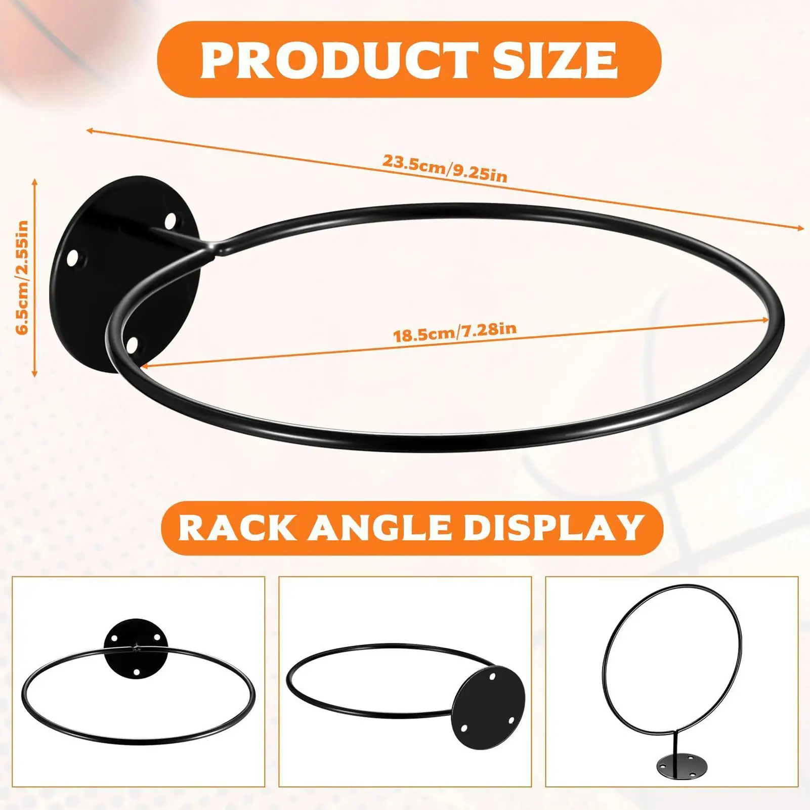 1pc Metal Wall Mounted Sports Ball Display Stand For Basketball Football Volleyball Durable Wall Storage Rack