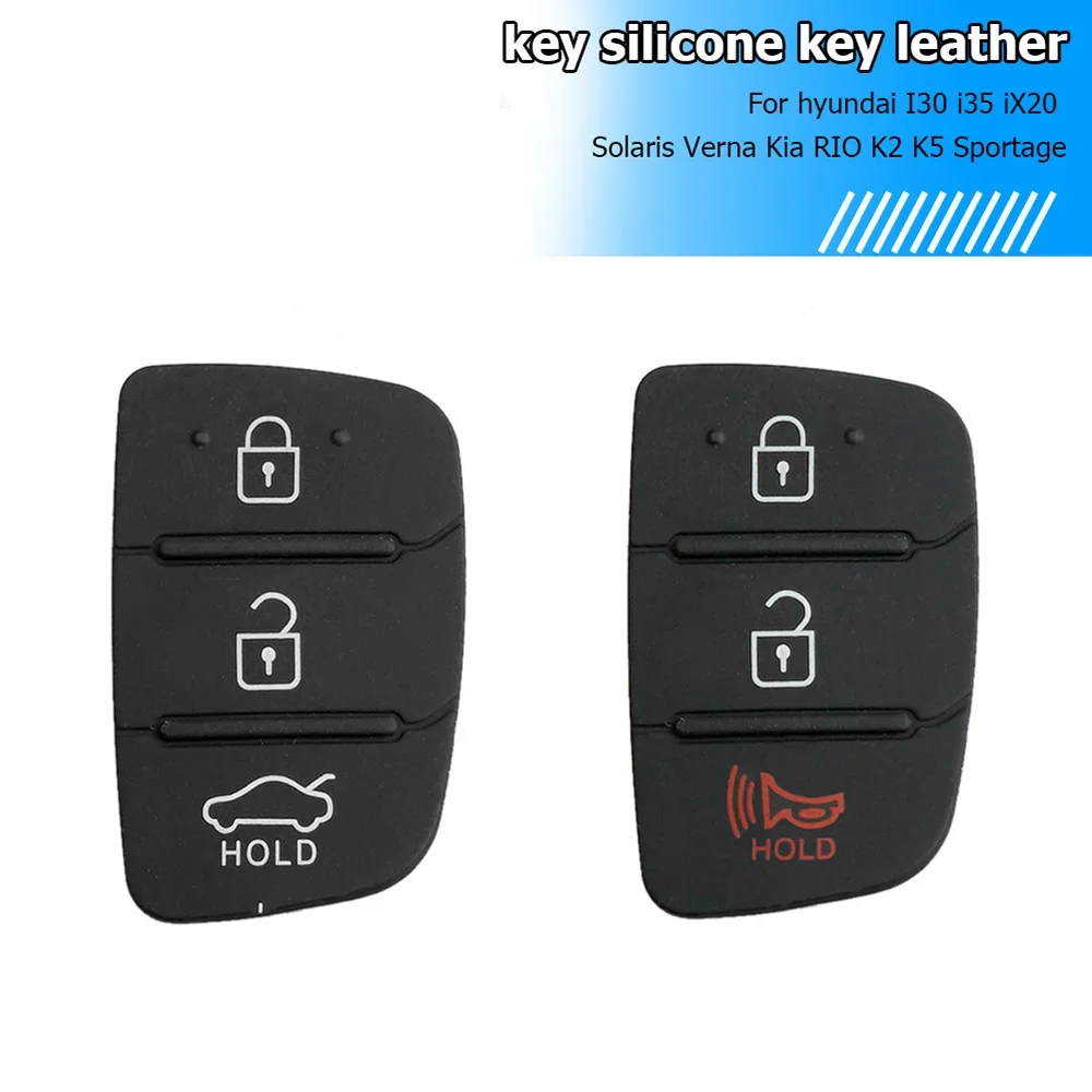 

20/10PCS 3 Button Key Pad Replacement Silicone Car Key Case For Hyundai i30 i35 iX20 Solaris Verna for Kia RIO K2 K5 Sportage