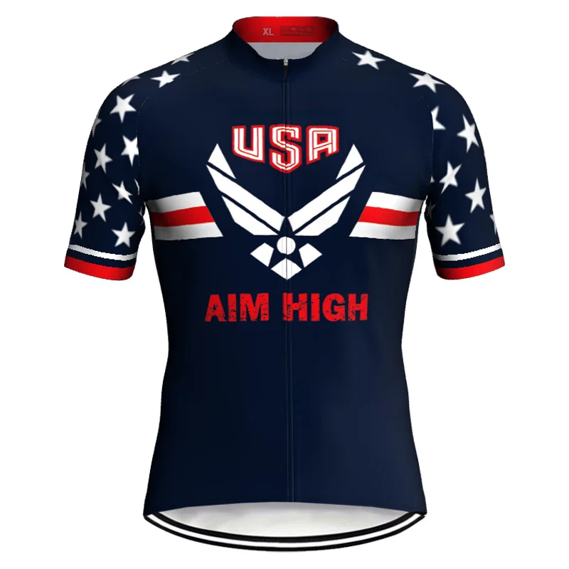 USA Team Sport Short Sleeve Jersey Jacket Cycling Clothes Bike Downhill Bicycle Wear Road Bib Arrival Tight Shirt Race Defined