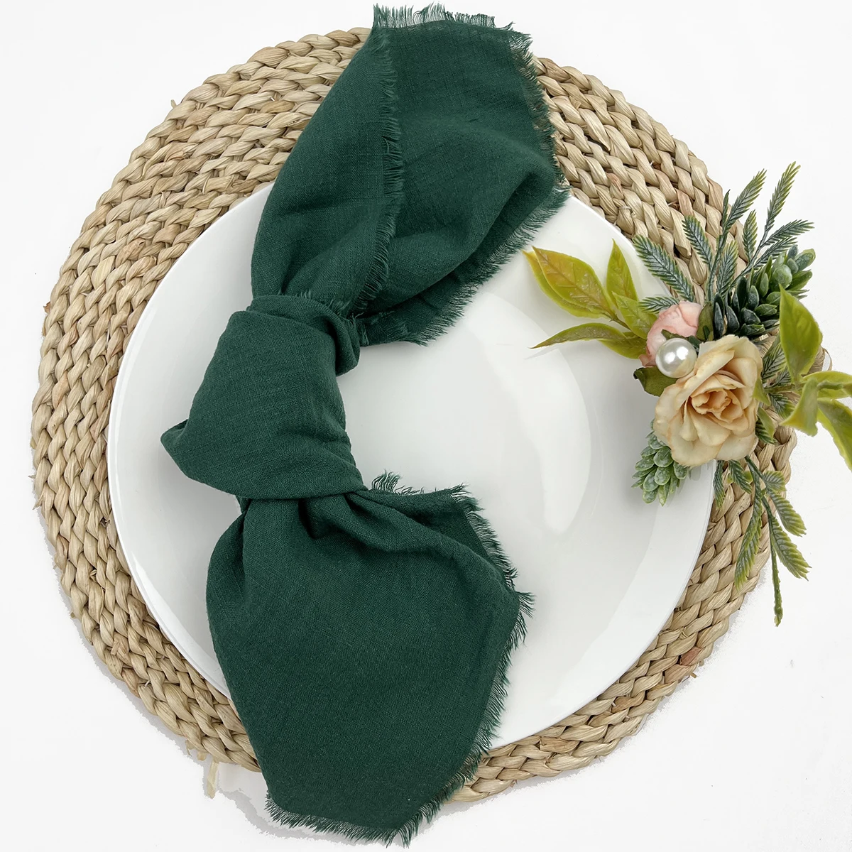 10pcs Sage Green Cloth Napkins Factory Wholesale Serving Cotton Napkins Serviette Gauze Towels Wedding Party Table Decoration