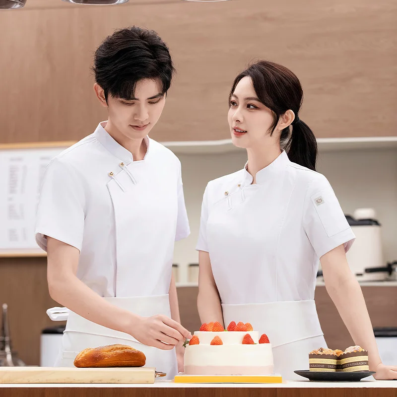 요리사 요리 코트 전문 주방 작업 레스토랑 요리 재킷 케이터링 웨이터 유니폼 하이 엔드 중국 스타일 베이킹 의상