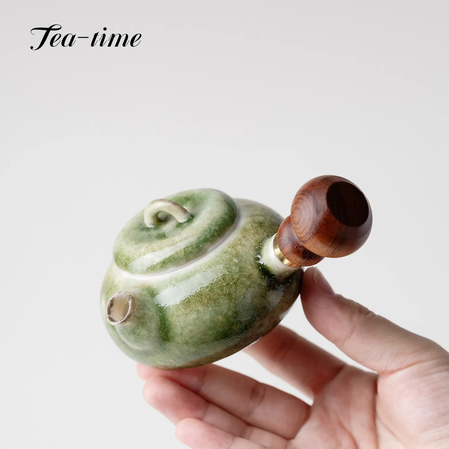 Kiln-Fired Green Kettle Ceramic Teapot Side Handle Tea Infuser Teapot Yixing Chinese Brewing Teapots Gong Dao Bei Ceremony Pot - view 2