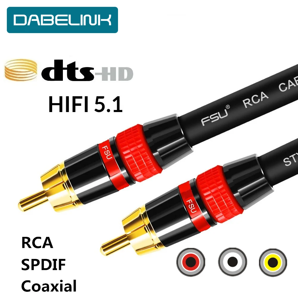 Dźwięk cyfrowy koncentryczny kabel RCA kabel SPDIF Premium Stereo Audio Rca do Rca męski głośnik Subwoofer Hifi kabel AV TV 1m 2m 3m 5m