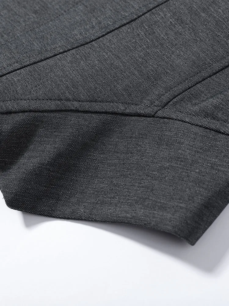 Stehkragen-Mantel mit Knöpfen und Rüschensaum, Tailliertes Damen-Jackenkleid, Elegante Langarm-Einreiher-Slim-Fit-Jacke, Neue Damenoberbekleidung – Detail 7