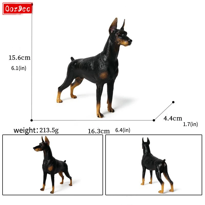 OozDec Doberman Pinscher Big Dog Animal Action Figures Decoration High Simulation Pvc Lovely Pet Model Toys