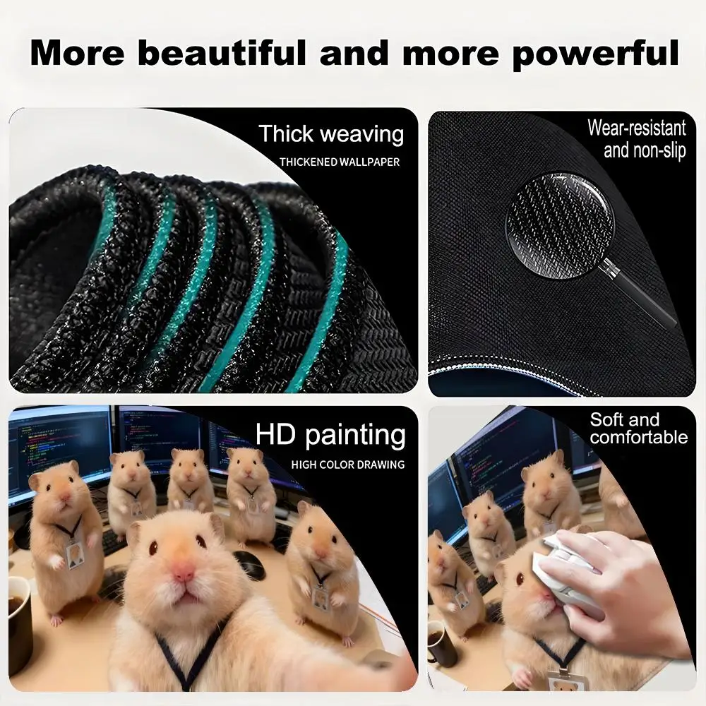 HD Happy Little Hamster Meme Small Mouse Pad Gaming Laptops Mousepad Gamer Carpet Keyboard Mat Desk Protector Cartoon Mause Pads