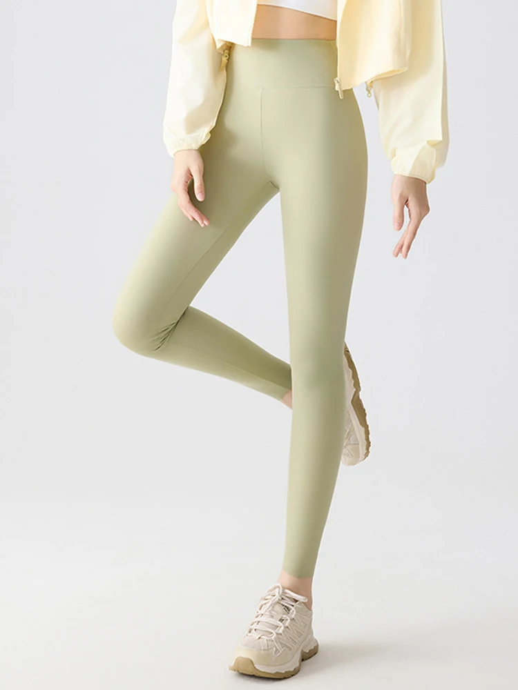 High Waist Thin Fitn Yoga Women's arkskin Pants Summer New Sle Tummy Control Blue High Waist Yoga Bot