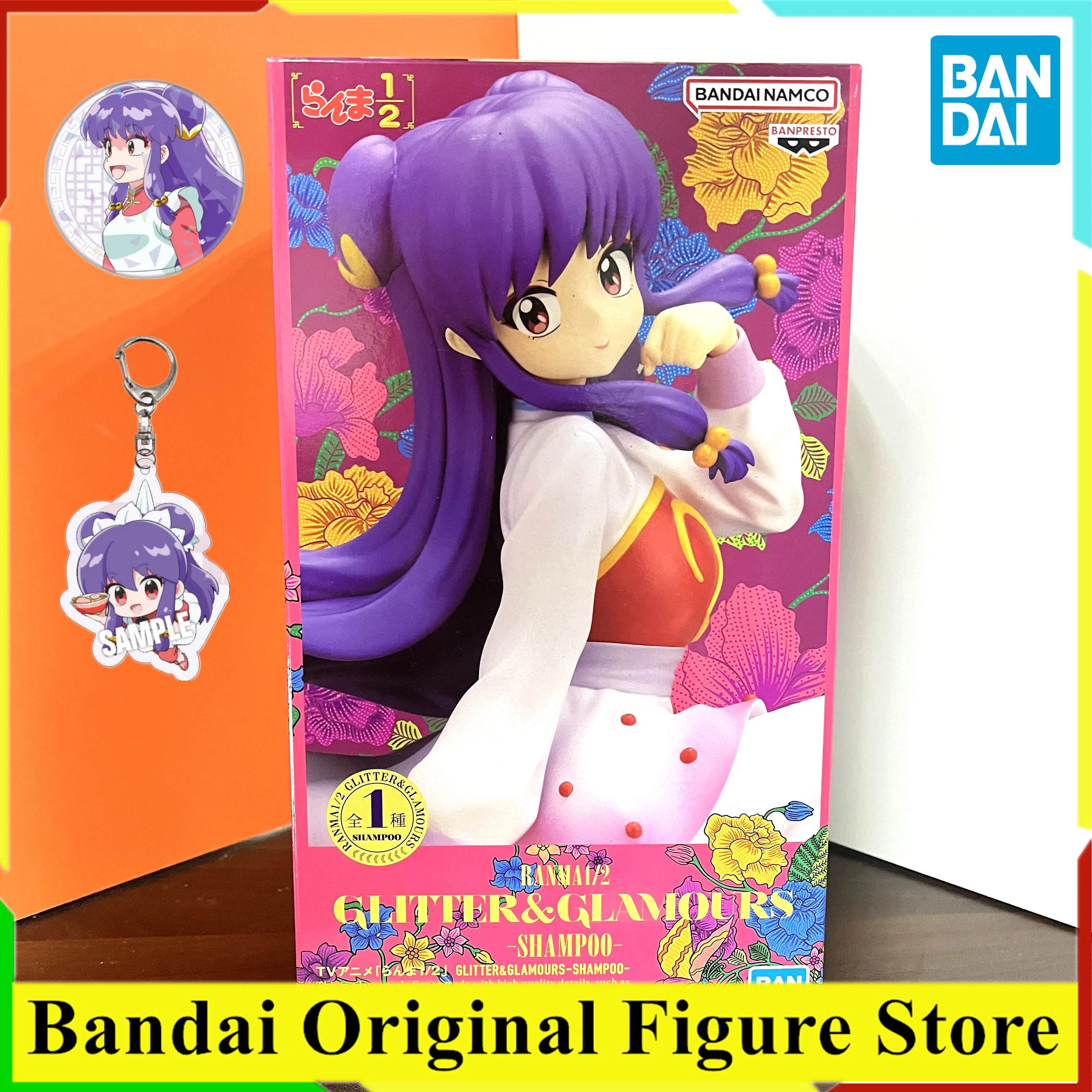 Original BANDAI Anime Ranma GLITTER GLAMOURS SHAMPOO Action Figure Toys PVC Model Collection Animation Figurine