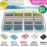 Solder Seal Heat Shrink Sleeve Wire Butt Terminals Connectors Waterproof 100pcs Electrical Supplies For Outdoor Applications