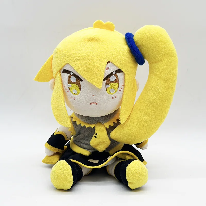 Vocaloid Neru Akita Plushie com pose sentada e design de cauda lateral Boneca de pelúcia Personagem de anime presente para fãs