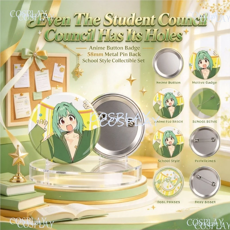 Even The Student Council Has Its Holes Badge 58mm Otori Tan Brooch Pin Seitokai ni mo Ana wa Aru Collectible Badge Fans Gift