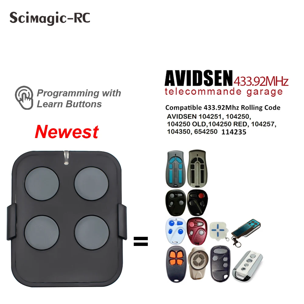 

Avidsen Remote Control for Avidsen Extel Thomson 114253 104250 104251 104257 104350 654250 114235 433.92MHz Rolling Code