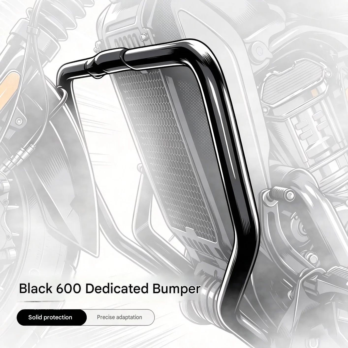 For Benda DARK FLAG 600 Anti-Slip Protective Bumper Large Surrounding Guard Structure for Enhanced Side-Over Resistance