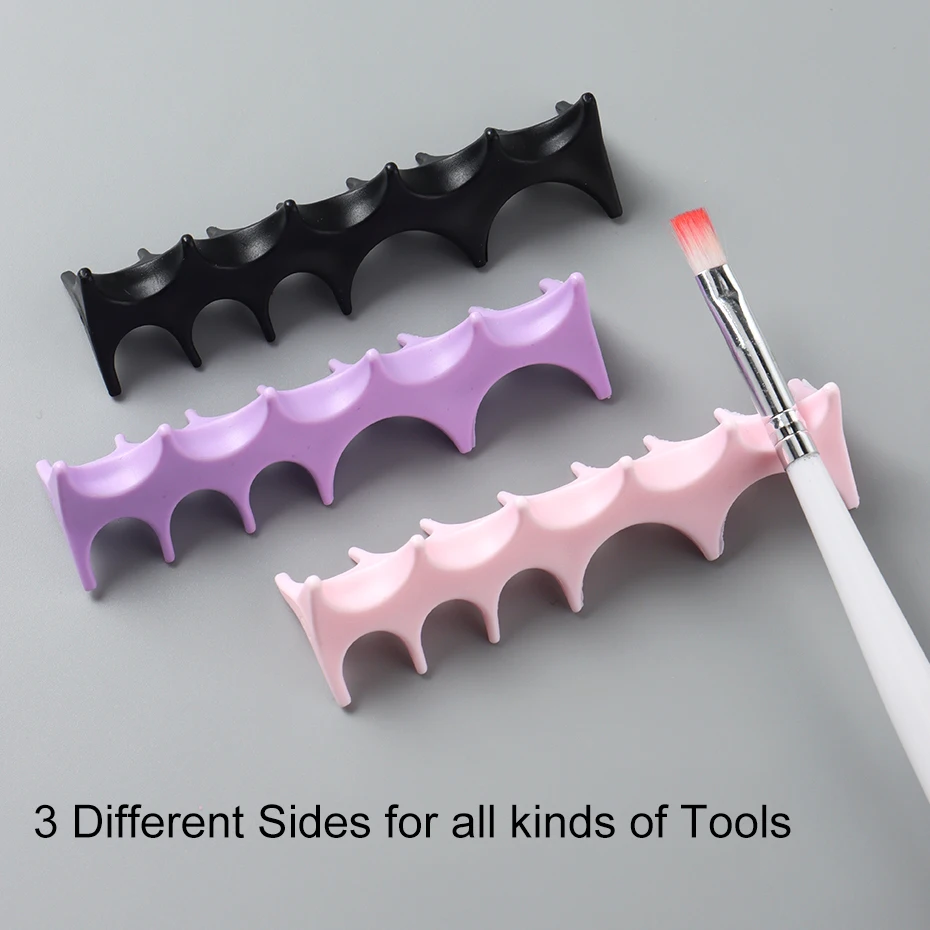 Weiche Silikon Nagel Stift Halter Pinsel Rack Regal UV Gel Pinsel Display-ständer Make-Up Malerei Stift Rest Organizer Stander Maniküre