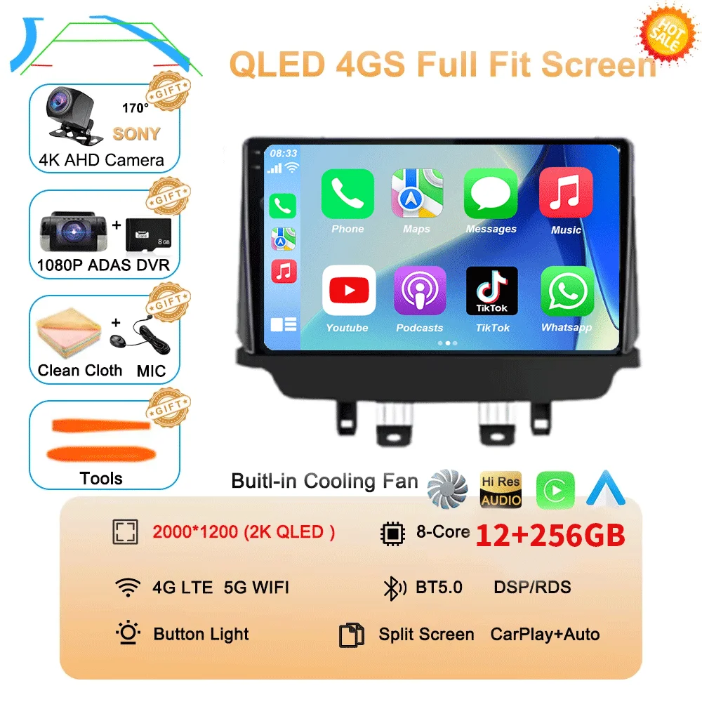 Auto radio Android 16 voor Mazda CX-3 CX3 Mazda 2 DK 2014 - 2021 Multimedia Videospeler QLED GPS Navigatie Draadloze Carplay Auto