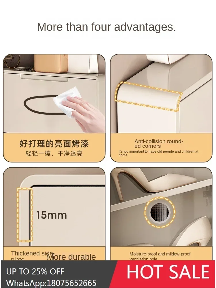 MJY ultra-thin shoe cabinet entrance tipping bucket shoe cabinet extremely integrated against the wall multi-layer