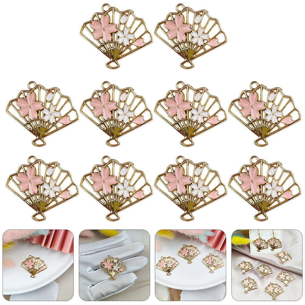 

Cherry Blossom Charms Sakura Fan Pendant Shaped Jewelry Earrings Enamel Blossoms