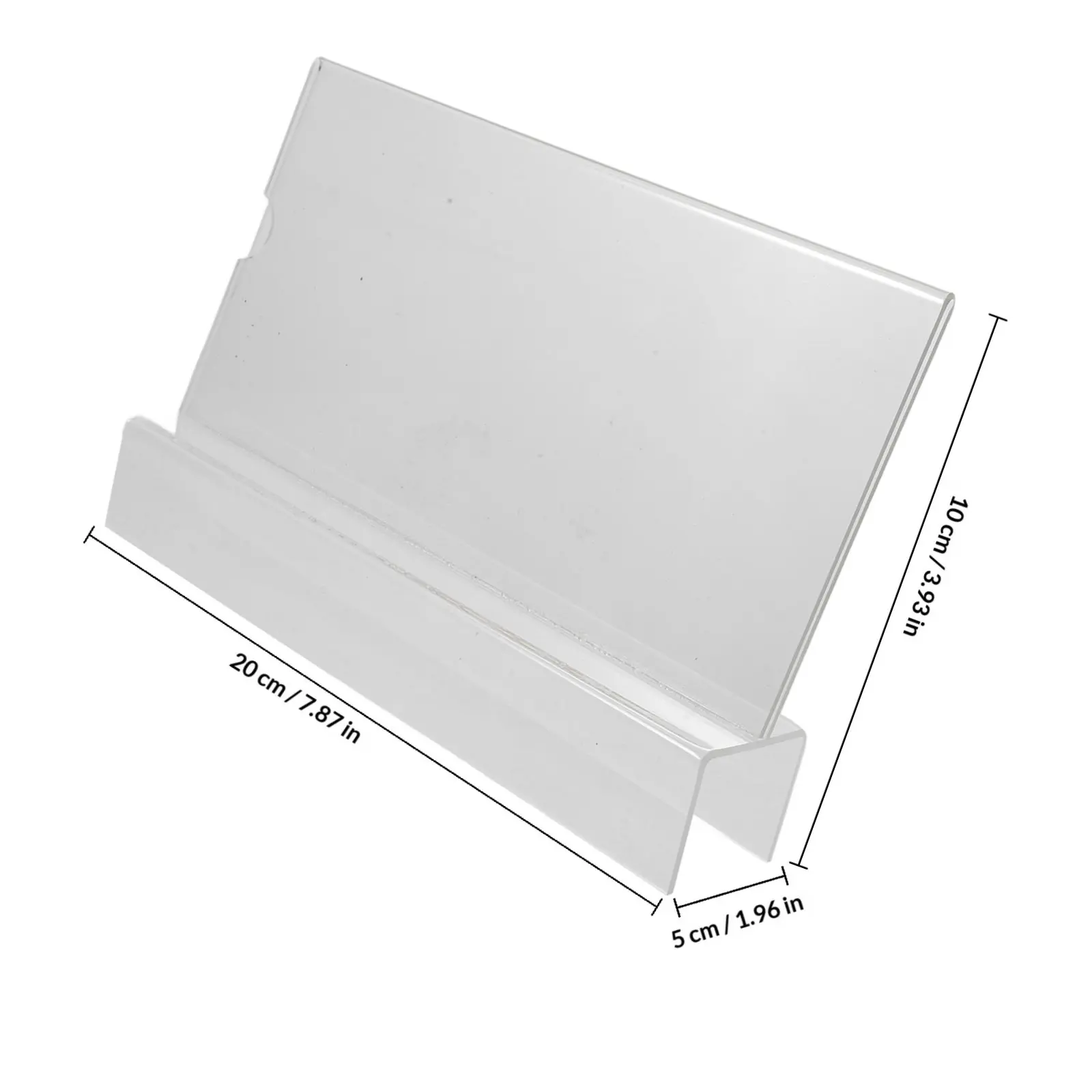 Clear Acrylic Standing Name Plate Desk Sign Holder Space Saving Vertical Design for Office Workstation Retail Event Food Buffet