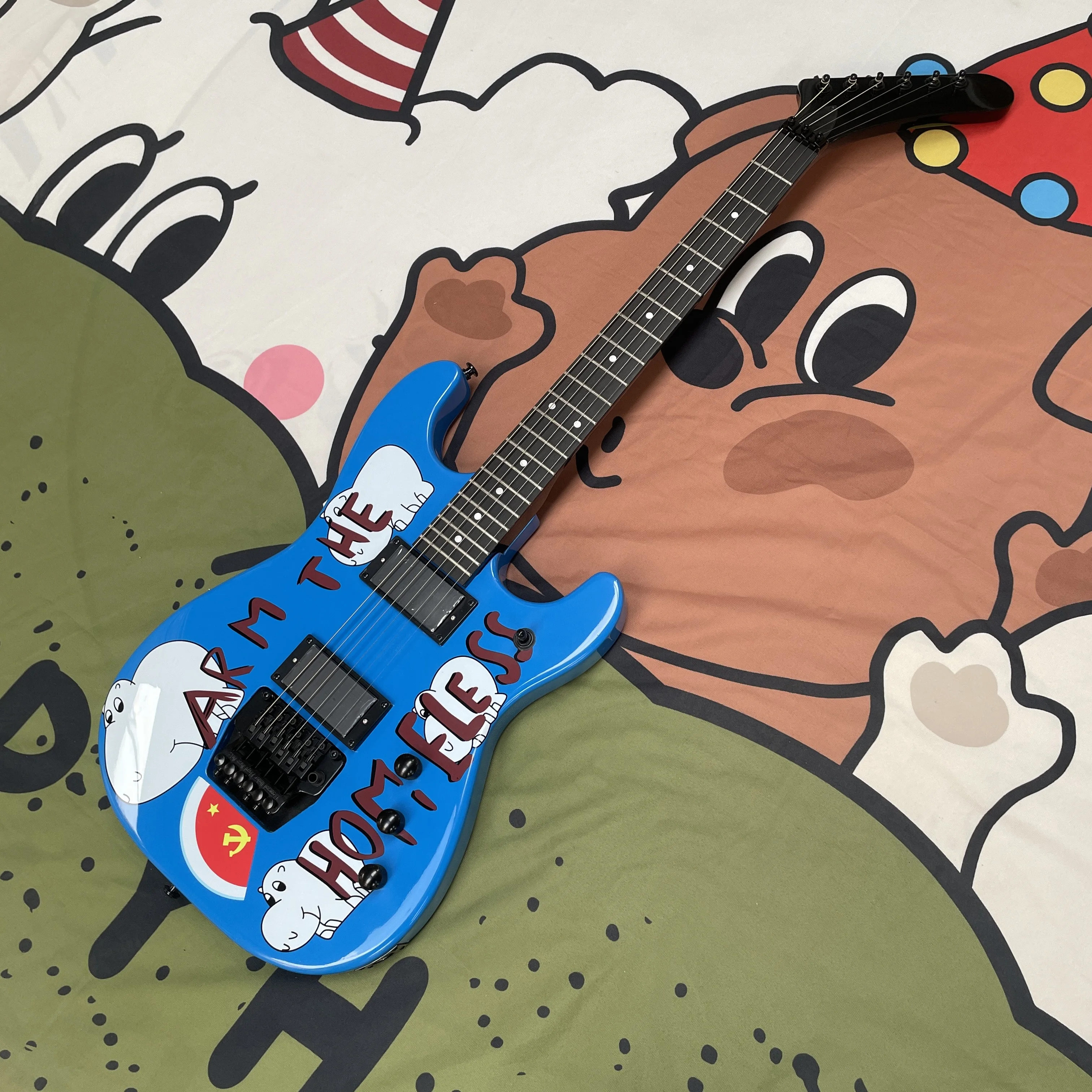 

Электрогитара Little White Pig Ice Blue, 6-струнная, с корпусом из палисандра, двойным тремоло и фингербордом из палисандра