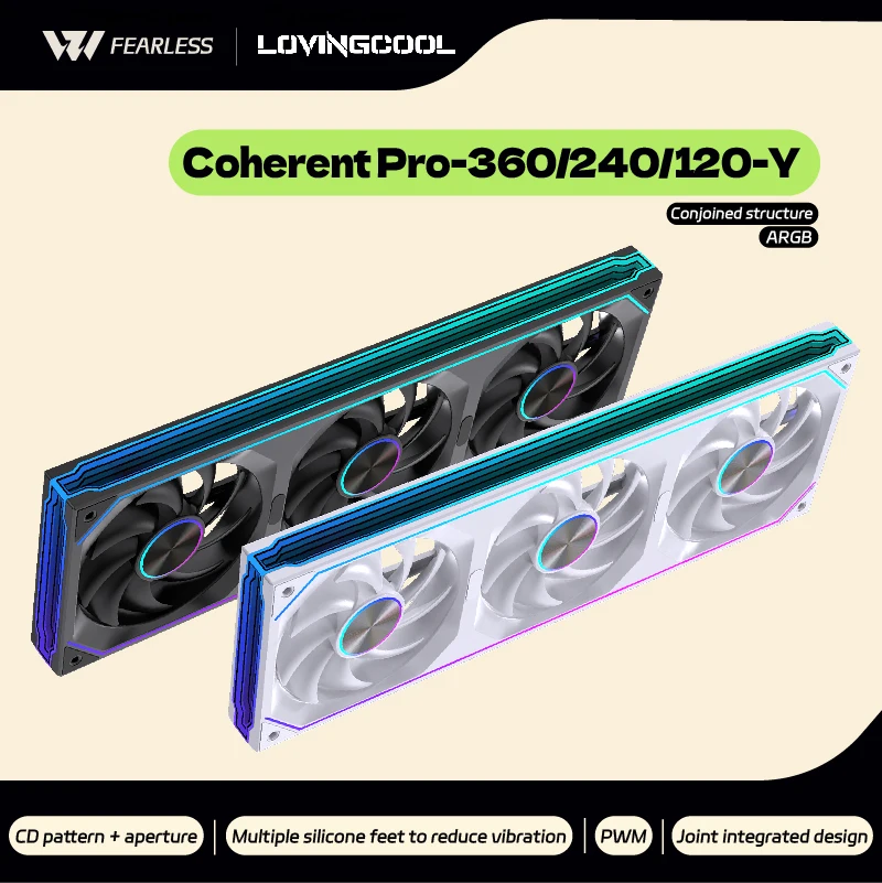 LOVINGCOOL Coherent Pro-360/240/120 ARGB Speed Digital Display PC Fan Computer Siamese Building Block Fan Integration