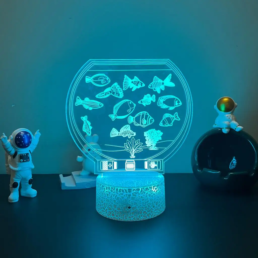 aquarium 7/16 Gekleurd Nachtlampje 3D LED Lamp Voor Kinderkamer Decor Kerst Verjaardagscadeau