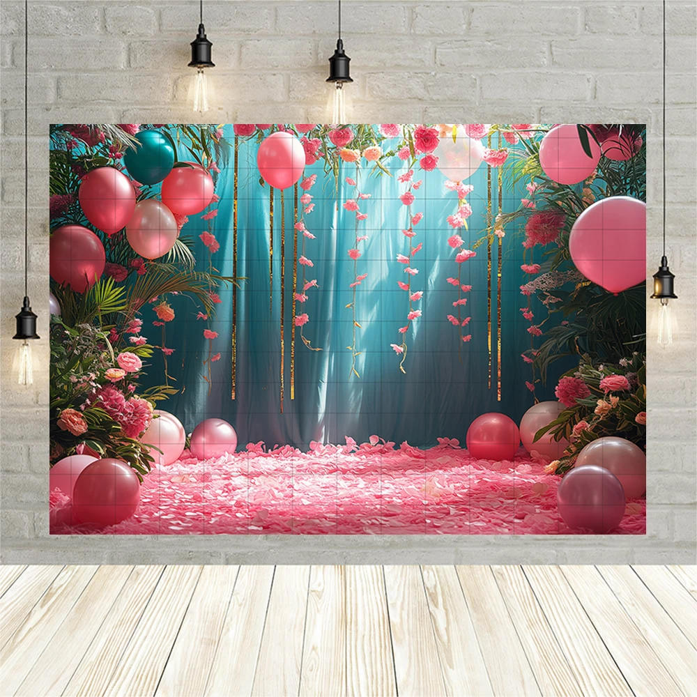 Wedding Photo Shooting Background Photography Baby Shower Red Veil Balloon Birthday Party Decor Photo Photographic Background