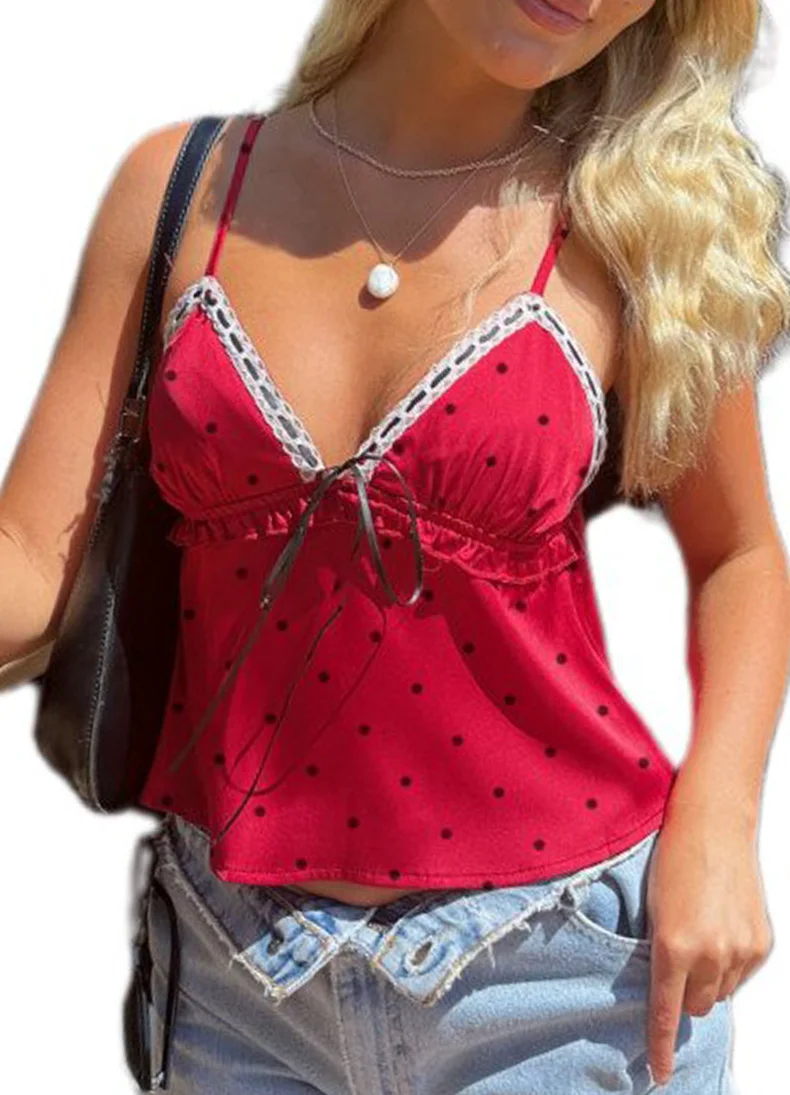 

Сексуальная майка без бретелек с открытой спиной и бантом для женщин, популярный милый свободный укороченный женский топ с v-образным вырезом, летние каникулы, одежда Y2k, уличная одежда